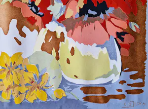 Jan Staats Kiewiet - (Jeska) expressionist. in 1934 gemaakte gouache "stilleven magnolia" kopen? Bied vanaf 34!