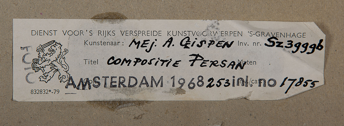 Antoinette Gispen - Compositie Persan - Monotype op papier - gesigneerd - BKR Amsterdam kopen? Bied vanaf 10!