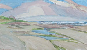 Paul Overhaus - Acryl op board, Strand kopen? Bied vanaf 50!