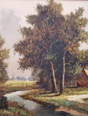 B.H.C. Mulder - Hollands landschap kopen? Bied vanaf 25!