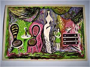 Dick Elffers - Mooie Jaren 50 KleurenLitho "Moeder en dochter" proefdruk verkocht voor € 27!