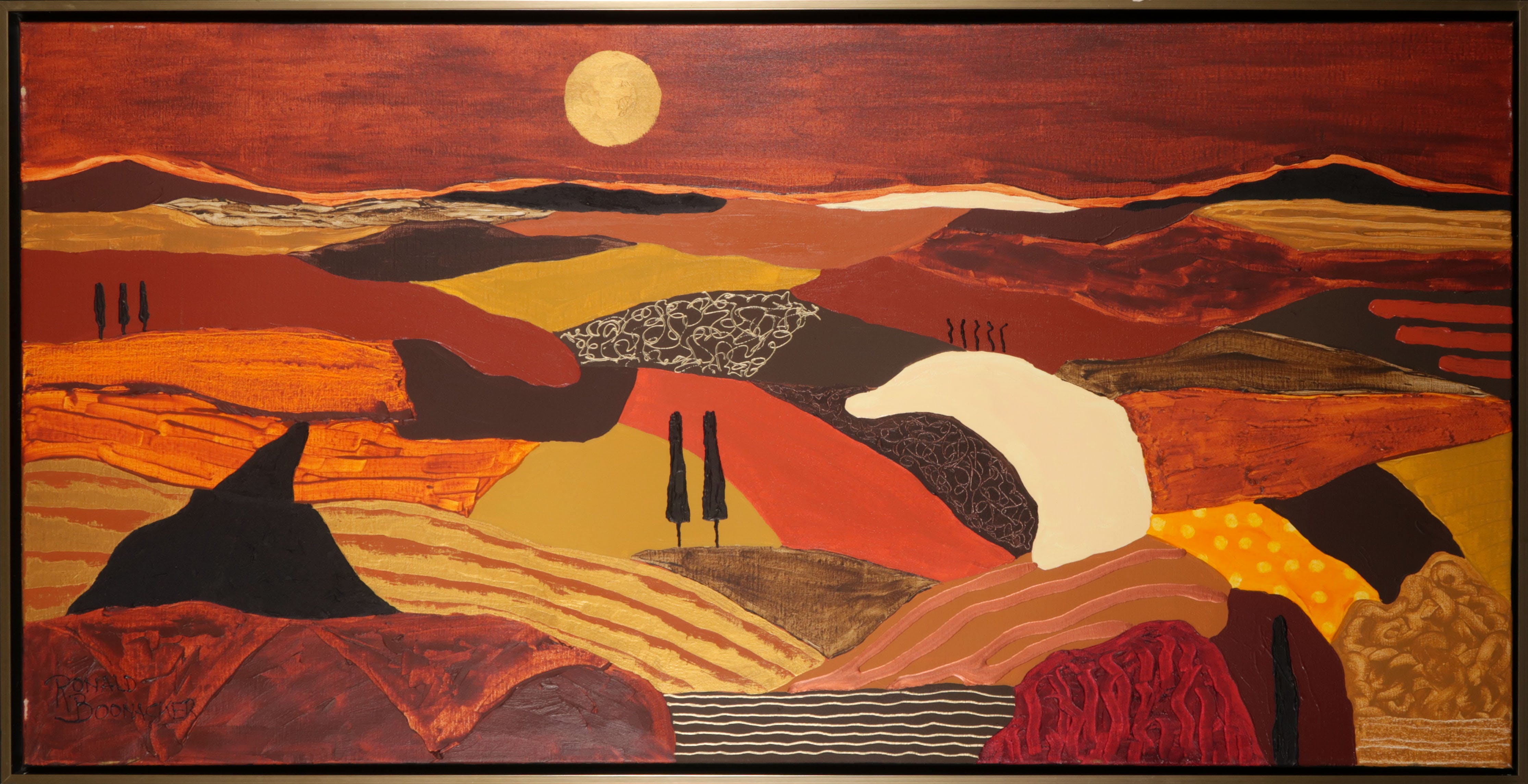 Ronald Boonacker - Acryl op doek, Toscana 5 - Ingelijst (Groot) verkocht voor € 560!