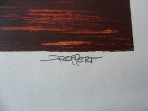 Leen Droppert - Zeefdruk, Titel, "Verschroeide aarde". kopen? Bied vanaf 10!
