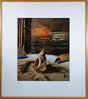 Rommert Boonstra - Fotocollage op papier, Z.T. (Strand-stilleven) - Ingelijst vendu pour 40€ !