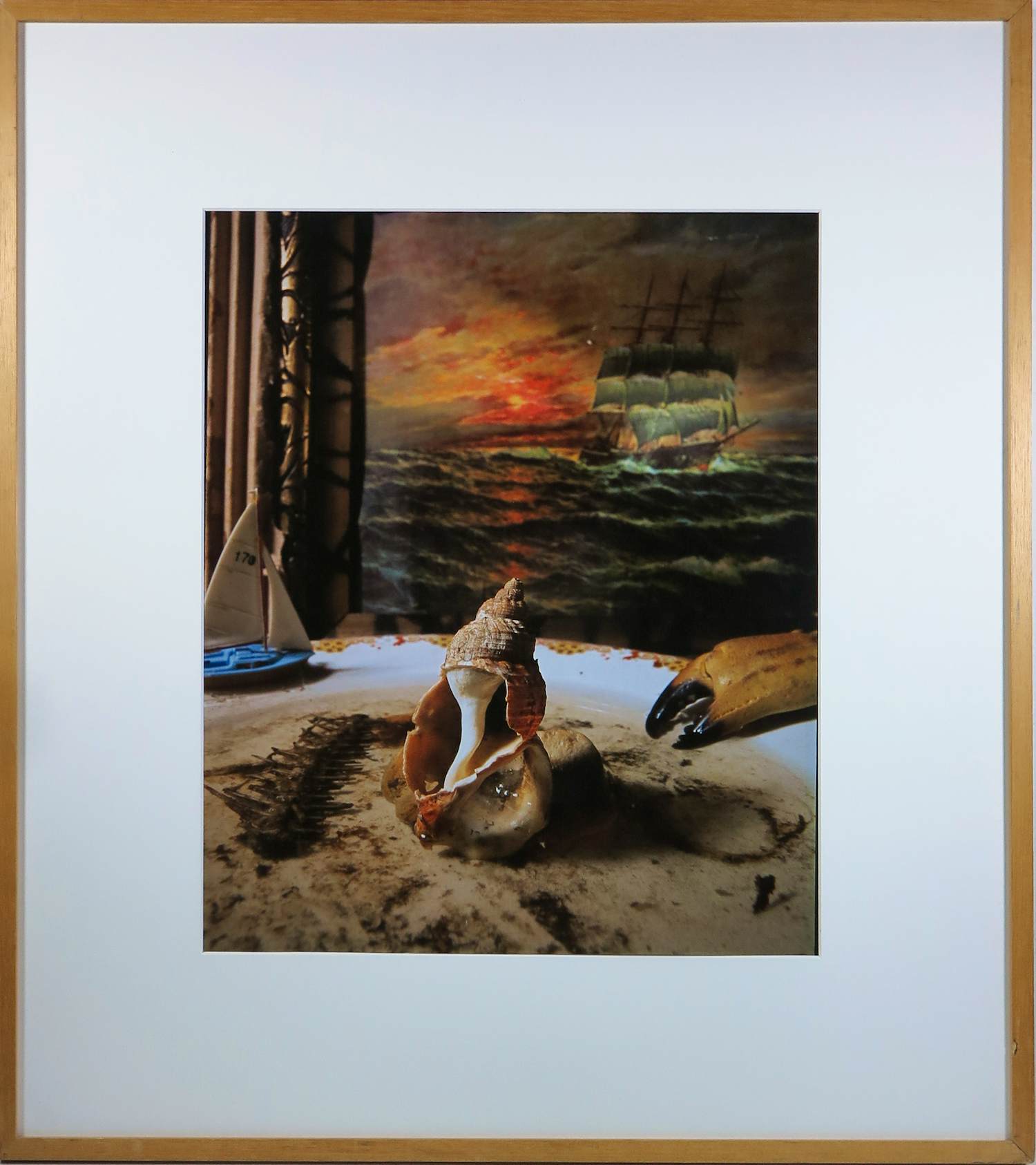 Rommert Boonstra - Fotocollage op papier, Z.T. (Strand-stilleven) - Ingelijst kopen? Bied vanaf 40!