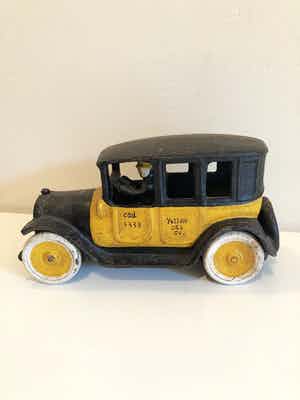 Vintage zware gietijzeren Yellow Cab van Arcade verkocht voor € 1!