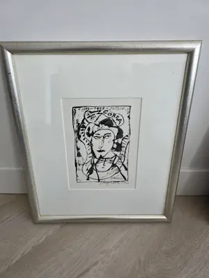 Corneille - Zeefdruk Slang, Kat en Mens kopen? Bied vanaf 85!