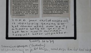 Siep van den Berg - CONSTRUCTIVISTISCHE COMPOSITIE MET TEKSTBLOKKEN , SOS # 1979,gesigneerd, mint kopen? Bied vanaf 40!