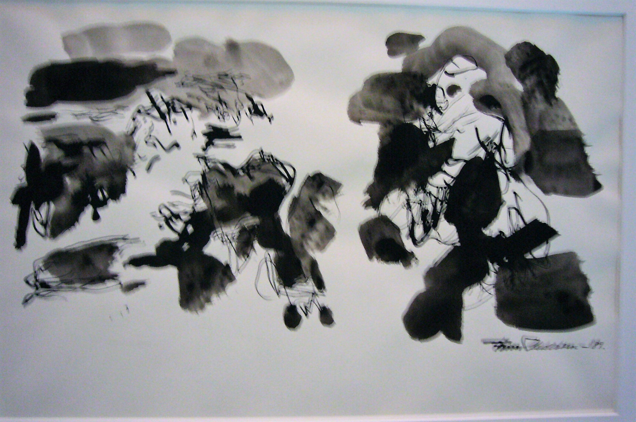 Finn Pedersen - 2 stuks inkttekeningen composities verkocht voor € 160!