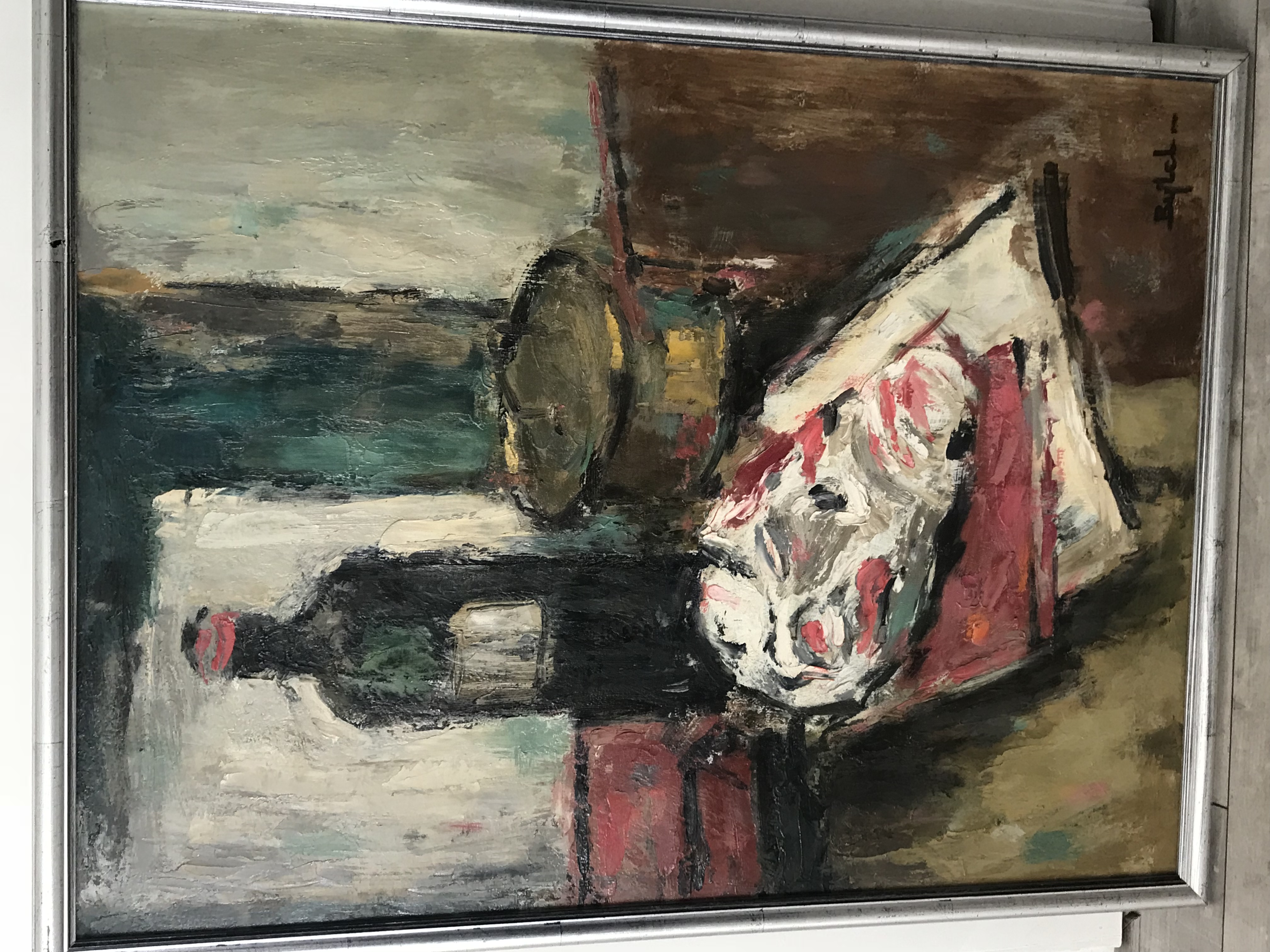 Jacobus Bijtel - Stilleven van fles, boek en masker kopen? Bied vanaf 95!