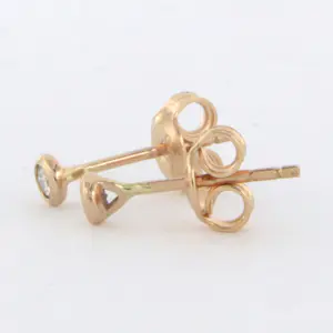 18k rood gouden oorknoppen bezet met briljant geslepen diamant 0.12ct G/H VS/SI kopen? Bied vanaf 185!