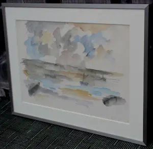 Friso ten Holt - Ingelijste aquarel: Deltawerken - 1960 kopen? Bied vanaf 199!
