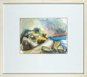 Buy Sam Parabirsingh - Aquarel, Cyprus - Ingelijst? Bid from 1!