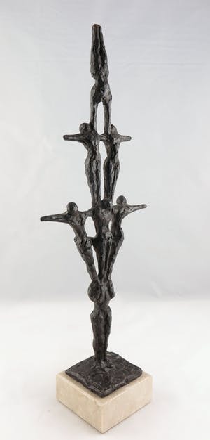 John Bier - Brons en natuursteen, Acrobaten kopen? Bied vanaf 60!