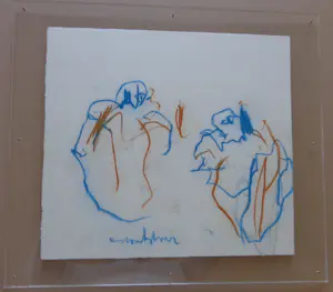 Anton Heyboer - FIGUREN / ORIGINEEL WERK / 44x50cm / SIG / PLEXI kopen? Bied vanaf 95!