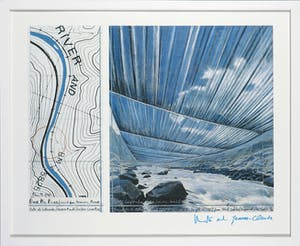 Christo - Gesigneerd exemplaar Over The River - Ingelijst kopen? Bied vanaf 1!