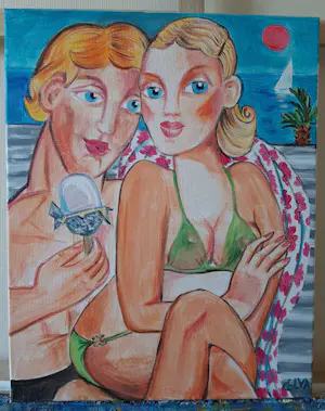 Elva Polyakova - Lovers aan zee kopen? Bied vanaf 50!