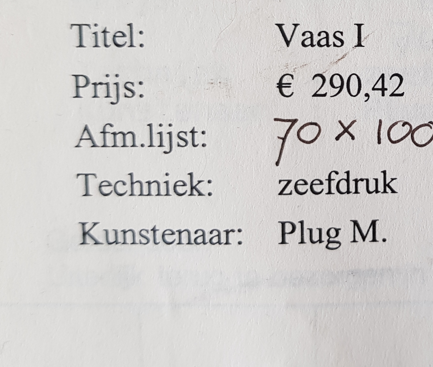 Marian Plug - Vaas zeefdruk kopen? Bied vanaf 100!