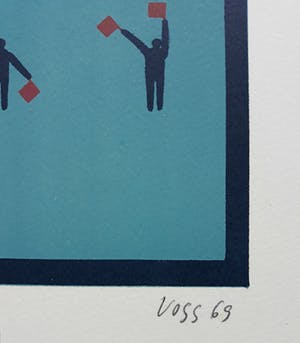 Jan Voss - Compositie waarin ontzettend veel gebeurt, litho kopen? Bied vanaf 50!
