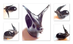 Vincenzo Nason - gestilieerde antiloop van zwart hoogglans kristal - gesigneerd + label kopen? Bied vanaf 1!