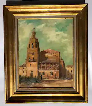 Marie-Jeanne Buggenhout - olieverf op doek - Spaanse kerk - met lijst verkauft für € 35!
