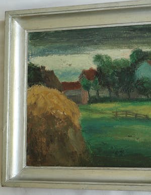 Andre van der Vossen - Ingelijst olieverf op doek , Boerenlandschap – ca. 1940 kopen? Bied vanaf 1!