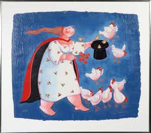 Ada Breedveld - Zeefdruk, Goochelaar - Ingelijst verkocht voor € 50!