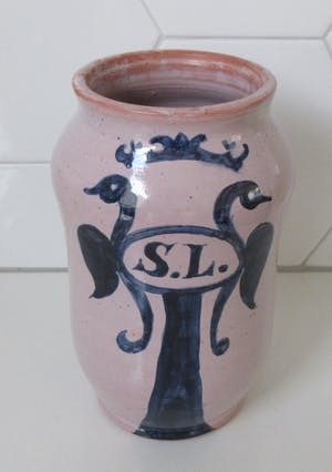 Niet of onleesbaar gesigneerd - Italiaanse majolica blauwe en witte Albarello kopen? Bied vanaf 10!