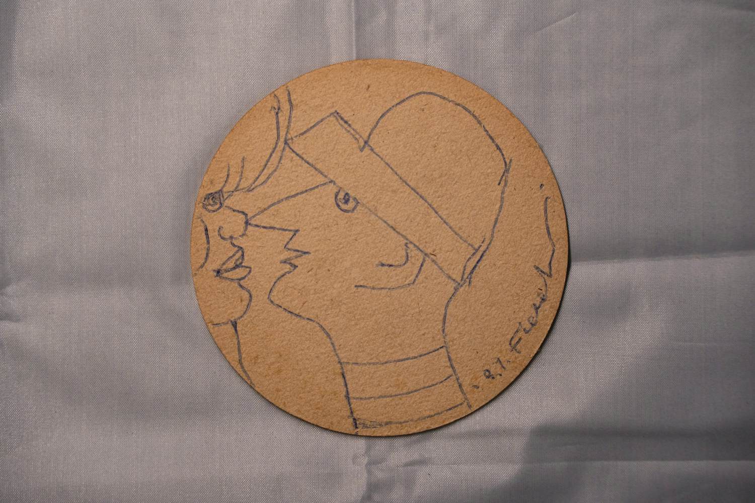 Gerard Fieret - Pentekening op vilt kopen? Bied vanaf 25!