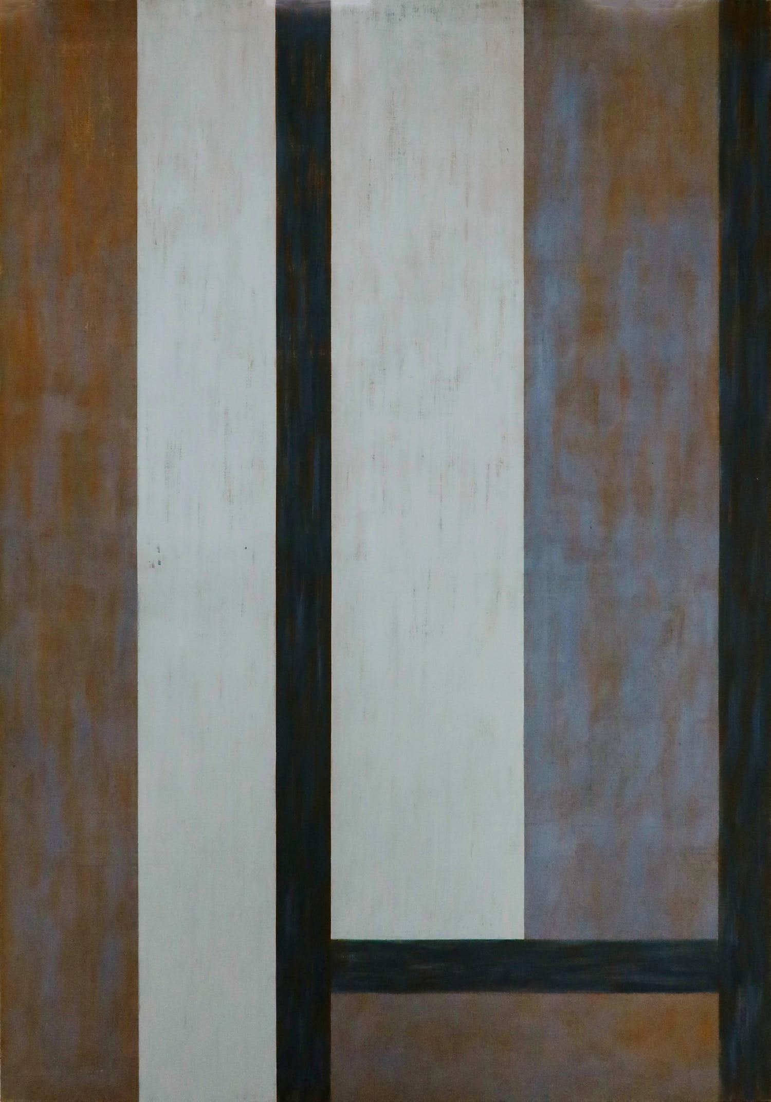 Rien Monshouwer - Acryl op doek, Compositie in grijs en zalm (Zeer groot) kopen? Bied vanaf 100!