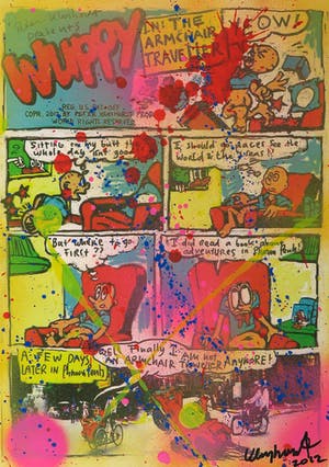 Peter Klashorst - Gemengde techniek op papier, Wuppy kopen? Bied vanaf 100!