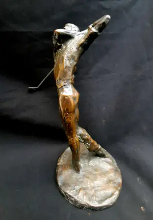 Hans Kuyper - 'Golfer' - massief bronzen beeld monogram - 23375 kopen? Bied vanaf 95!