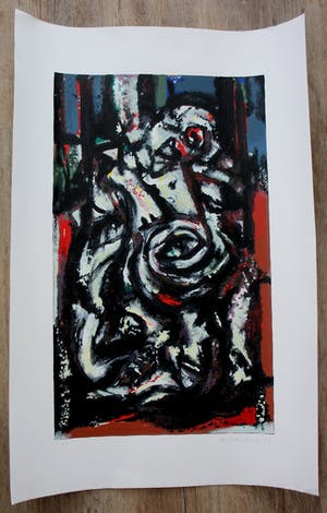 Buy Theo Wolvecamp - Compositie met ogen - 1989? Bid from 195!