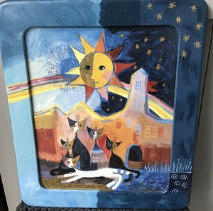 Rosina Wachtmeister - Grote siertegel “ Gatti Vagabondi “ Limited Edition kopen? Bied vanaf 175!