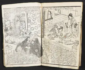 Kunisada Utagawa - en anderen - Lot van vier prent- en tekstboekjes kopen? Bied vanaf 1!