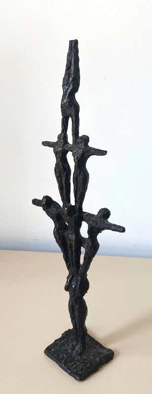 John Bier - Bronzen beeld - 'De Zeven Acrobaten' verkocht voor € 1!