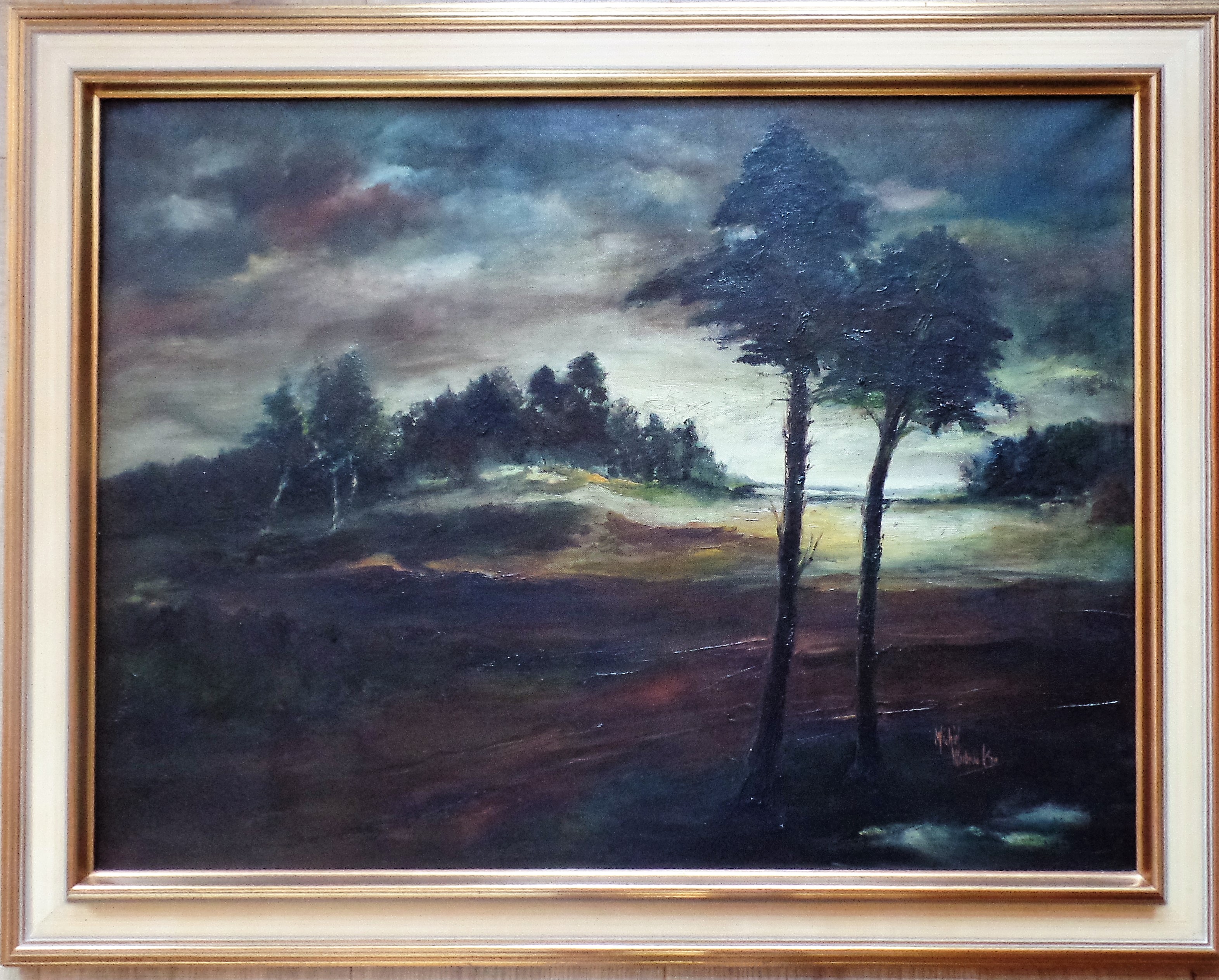 Michiel Warbroek - Zandverstuiving Heeze-Leende olieverf  kopen? Bied vanaf 75!