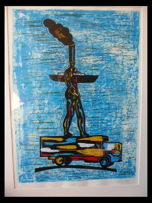 Hans Wap - Zeefdruk. Titel, "Cargo". kopen? Bied vanaf 45!