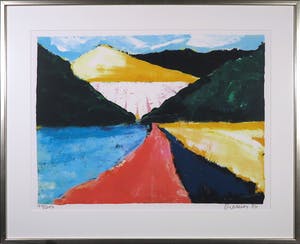 Jan Cremer - Zeefdruk, Berglandschap- Ingelijst kopen? Bied vanaf 150!