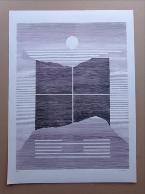 Michel Seuphor - LOT VAN 2 STUKS / GEOMETRIE / ZW-W LITHO / 75x55cm / SIG kopen? Bied vanaf 45!
