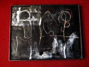 Niet of onleesbaar gesigneerd - Boeiend jaren 60 Materieschilderij "Compositie in Zwart en Wit"gesigneerd kopen? Bied vanaf 10!