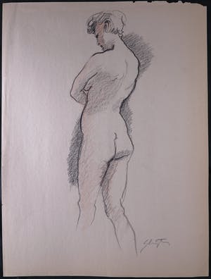 Jan Sluijters (jr.) - Krijtekening, Poserend naakt kopen? Bied vanaf 1!