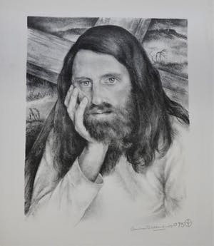 Aart van Dobbenburgh - Litho van Jezus met kruis kopen? Bied vanaf 75!