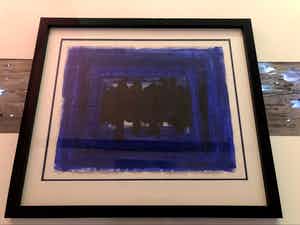 Bram Bogart - Blue (gemengde techniek op papier) verkocht voor € 2500!
