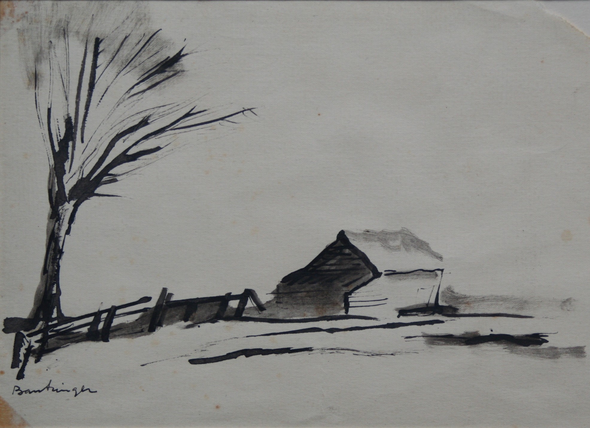 Cees Bantzinger - tekening met inkt op papier kopen? Bied vanaf 1!