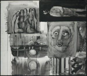 Dick Elffers - Olieverf op doek, Compositie met figuren (Groot) kopen? Bied vanaf 1!