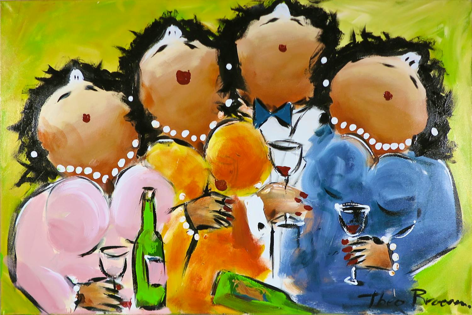 Theo Broeren - Acryl op doek, Laatste slok kopen? Bied vanaf 100!