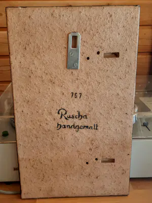 Ruscha - Wandbild Keramikplatte Bunter Hahn Handbemalt aus den 60er/70er Jahren kopen? Bied vanaf 89!