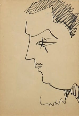 Siep van den Berg - Lot van twee pentekeningen, Portretten - Ingelijst kopen? Bied vanaf 35!