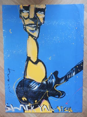 Herman Brood - Kleurenzeefdruk DE GITARIST Handgesigneerd. kopen? Bied vanaf 1!